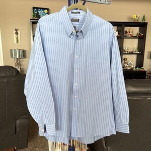 Arrow Blue Striped Button-Up Shirt. Size XXL